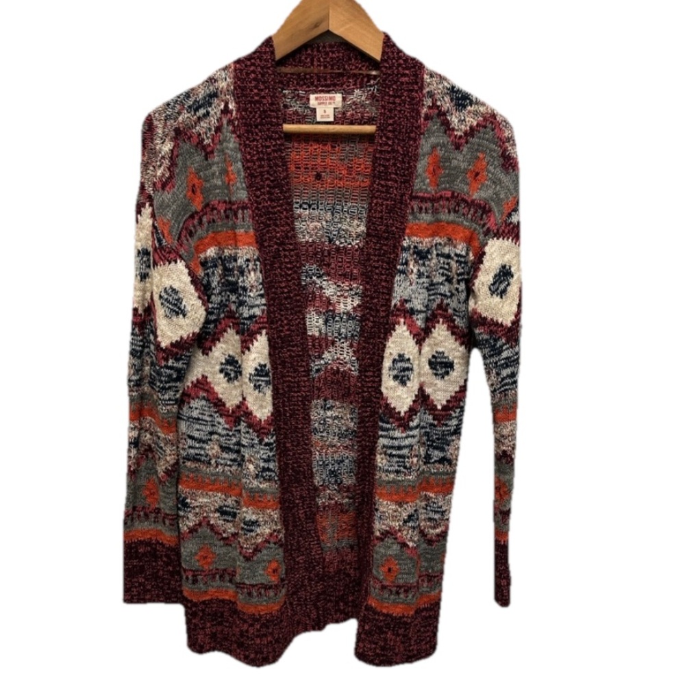 Vintage Women’s Mossimo Colorful Open Knit Cardigan Size Small Country Casual‎